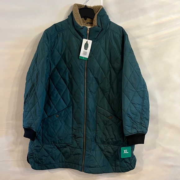 Womens original Weatherproof Vintage Jacket with Pockets Green Size XL NWT - Picture 1 of 11